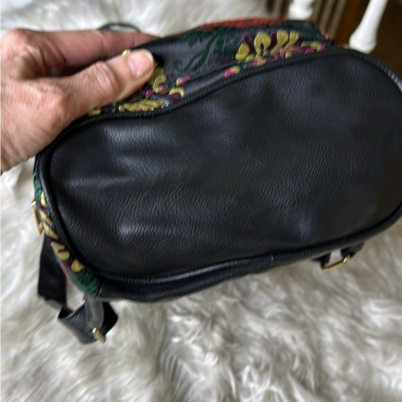 Charlotte Russe Black Satin Floral Mini Backpack Y2K EUC Colorful - Picture 5 of 6
